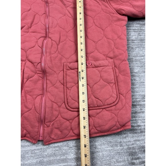 Time and Tru Jacket Womens Large‎ Pink Full Zip Quilted Cotton Pockets - Picture 6 of 14